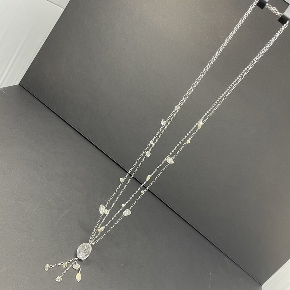 SILPADA N1492 Necklace Vintage‎ Sterling Silver 925 Layered Pearl Lariat Tassel - Picture 6 of 12